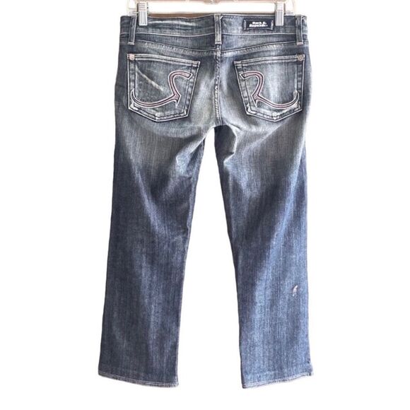 Rock & Republic Designer Cropped Capri Jeans With Pocket Embroidery Size 27 - Picture 1 of 10